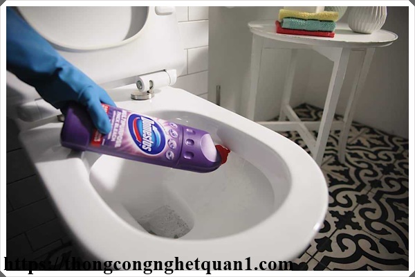 Vệ sinh bồn cầu bằng nước tẩy chuy&ecirc;n dụng
